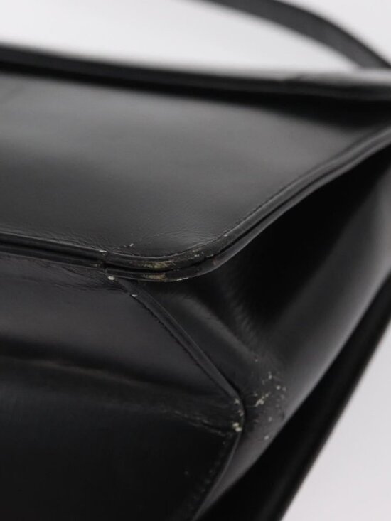 Authentic Christian Dior Shoulder Bag Leather Black Gold - Picture 6 of 16